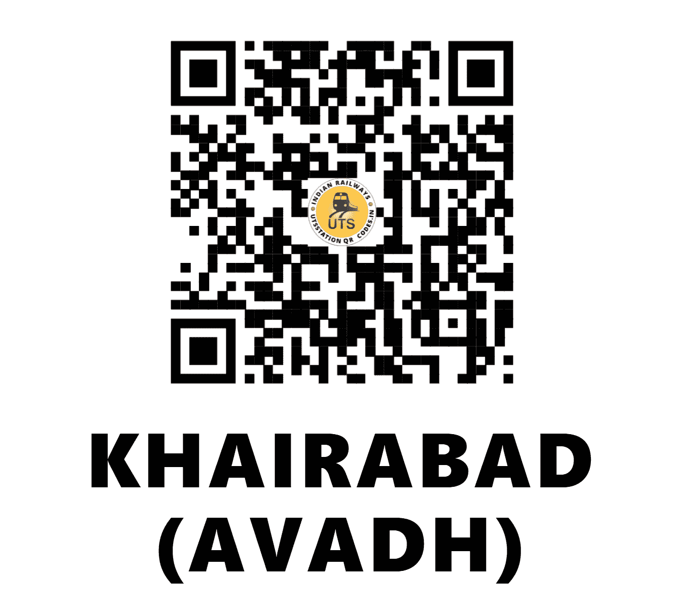 UTS QR Code for KHAIRABAD (AVADH) - KB (NE - UTTAR PRADESH)